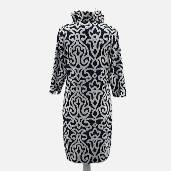 Gretchen Scott Ruffneck 3/4 Sleeve Jersey Knit Dress in Arabesque Print -Size XS - Picture 3 of 5